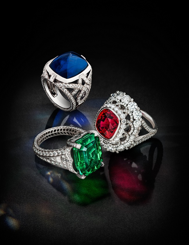 مجموعة خواتم من Fabergé المرصعة بالاحجار الملونة
