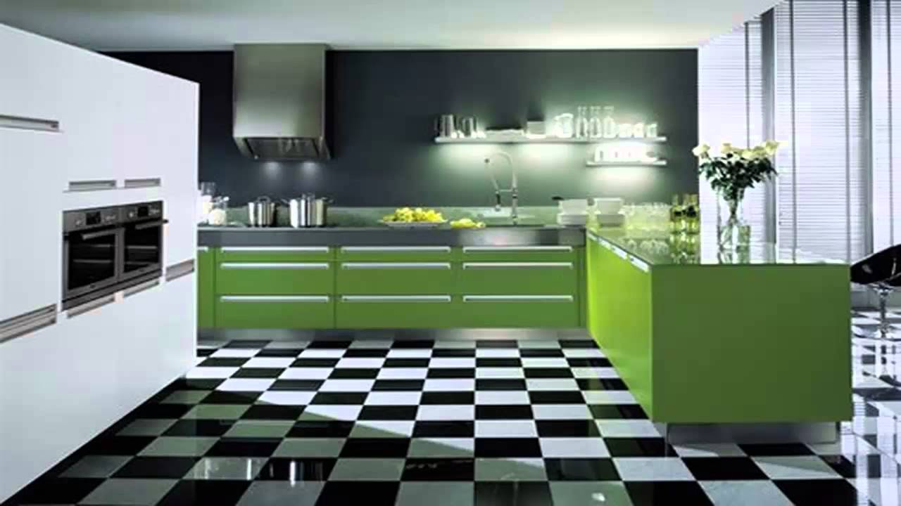 تصميم مطبخ باللون الاخضر